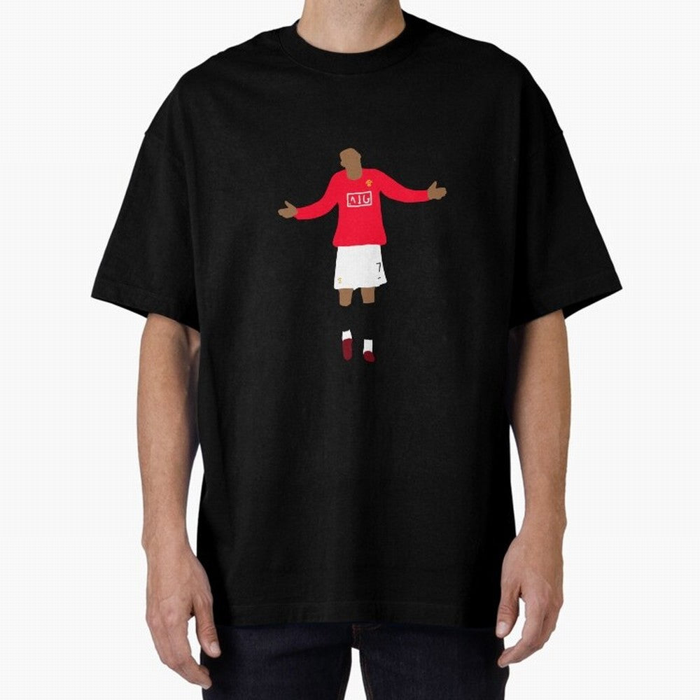 Cristiano Ronaldo Goal Celebration Illustration Oversized T-Shirt Show Championship Spirit for FIFA World Cup 2026 USA Canada Mexico Spirit, Centered on Argentina and Brazil, Messi, Neymar and Mbappe, Soccer Culture, Superstar Moments, National