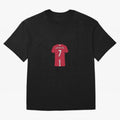 Cristiano Ronaldo Number 7 Jersey Illustration Oversized T-Shirt Show Match Day Excitement for Global Football Passion for FIFA World Cup 2026, Made for CR7, Argentina, France and Brazil, Match Day Excitement, Supporter Culture, Golden Goals and