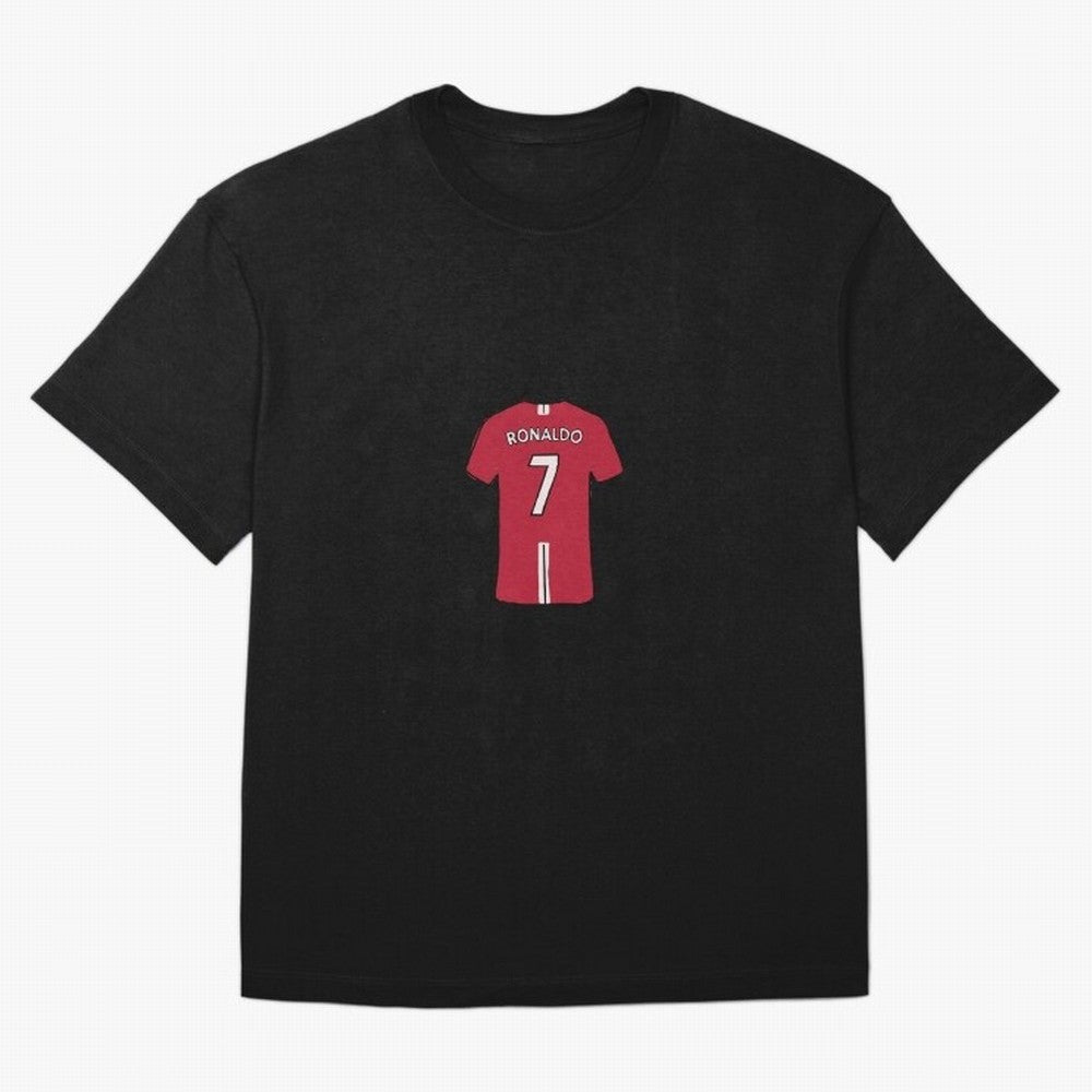 Cristiano Ronaldo Number 7 Jersey Illustration Oversized T-Shirt Show Match Day Excitement for Global Football Passion for FIFA World Cup 2026, Made for CR7, Argentina, France and Brazil, Match Day Excitement, Supporter Culture, Golden Goals and