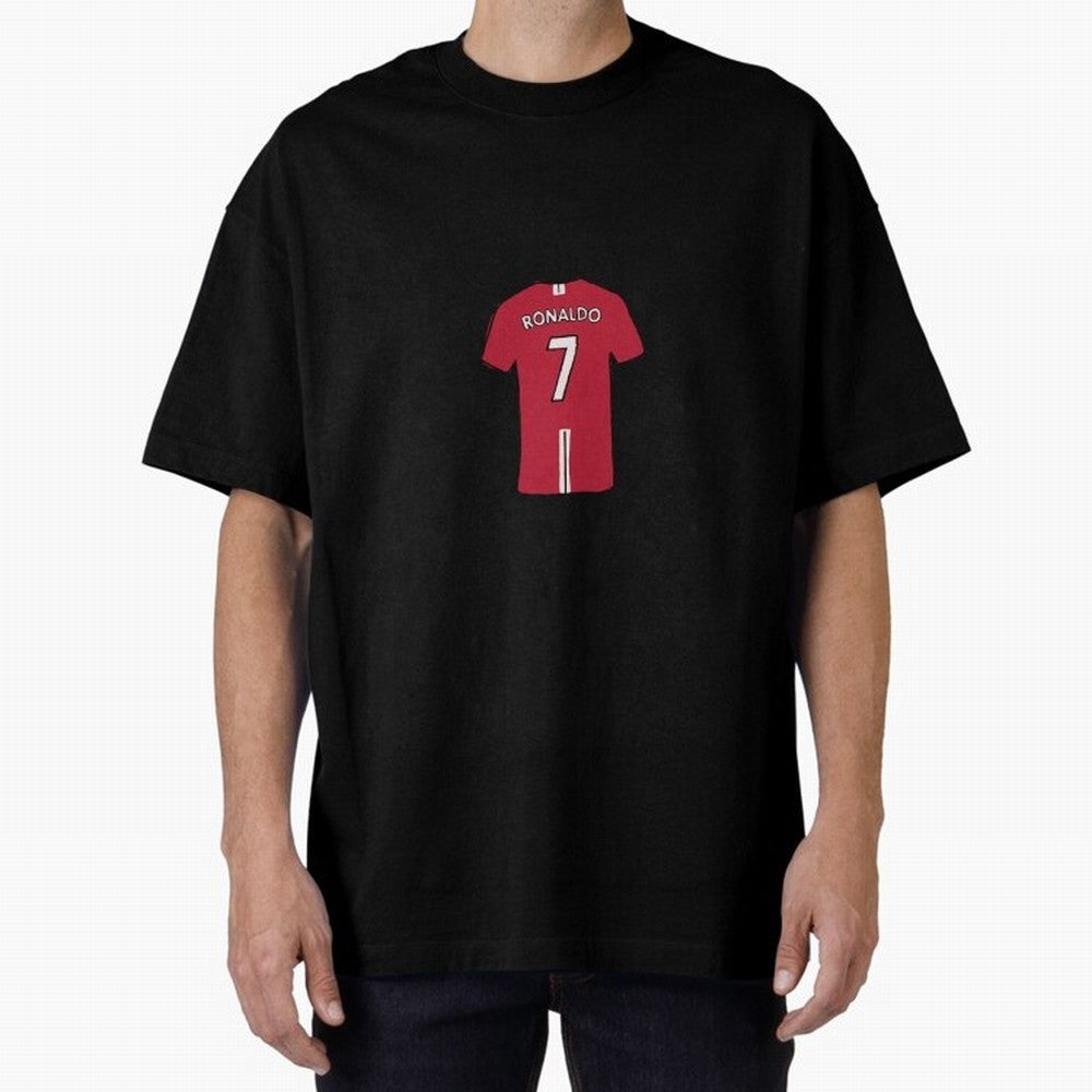 Cristiano Ronaldo Number 7 Jersey Illustration Oversized T-Shirt Show Match Day Excitement for Global Football Passion for FIFA World Cup 2026, Made for CR7, Argentina, France and Brazil, Match Day Excitement, Supporter Culture, Golden Goals and