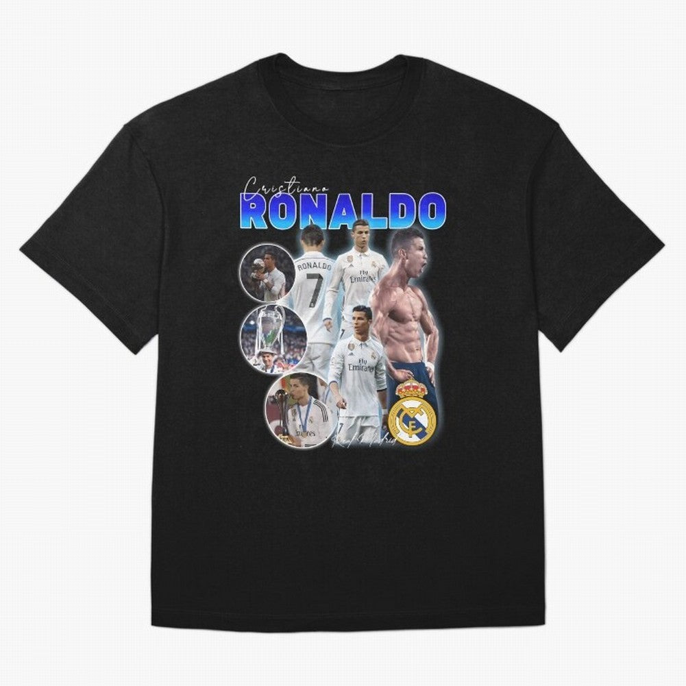CR7 Real Madrid Poster ¨C For Football Fans and Gift For Ronaldo Supporters Oversized T-Shirt Capture FIFA World Cup 2026 USA Canada Mexico Highlighting Haaland and Mbappe, Portugal Energy, Supporter Pride, Iconic Celebrations, Legendary Names and