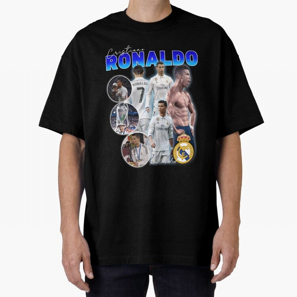 CR7 Real Madrid Poster ¨C For Football Fans and Gift For Ronaldo Supporters Oversized T-Shirt Capture FIFA World Cup 2026 USA Canada Mexico Highlighting Haaland and Mbappe, Portugal Energy, Supporter Pride, Iconic Celebrations, Legendary Names and