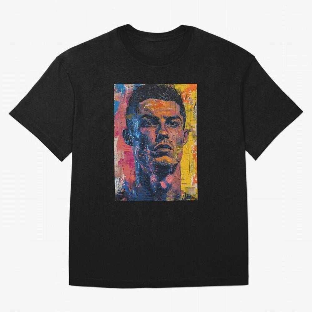 Cristiano Ronaldo illustration Oversized T-Shirt Back Your Heroes with FIFA World Cup 2026 for Fans of Messi, CR7 and Mbappe and Portugal, Spain and Germany, Bringing Football Festival Excitement, Trophy Ambitions, Country Rivalries and Star Player