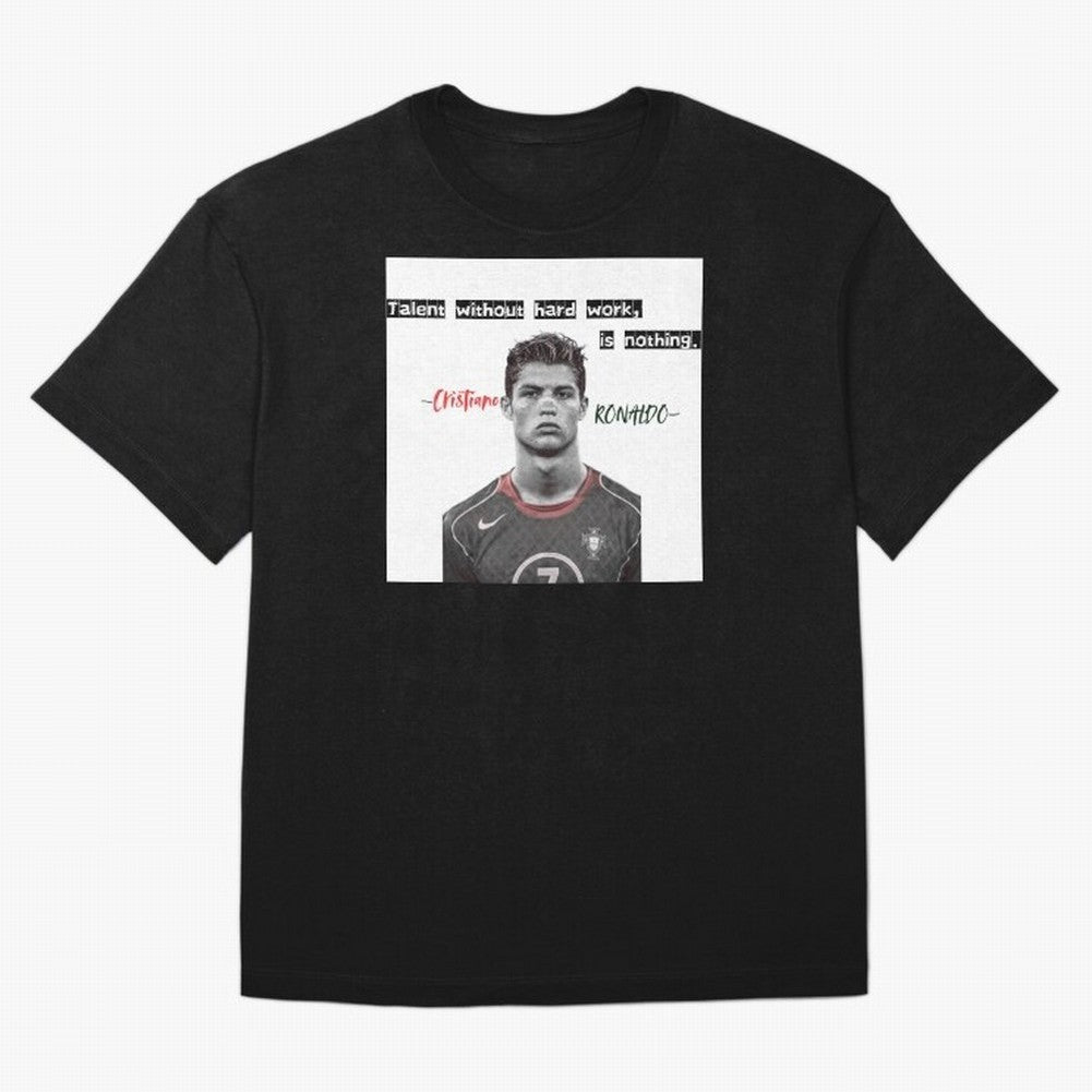 Cristiano Ronaldo - Dedication | NextLevel Motivation white Oversized T-Shirt Build Global Football Passion for FIFA World Cup 2026 USA Canada Mexico, Inspired by Cristiano Ronaldo, Haaland and CR7, France and Portugal, Fan Favorite Moments,