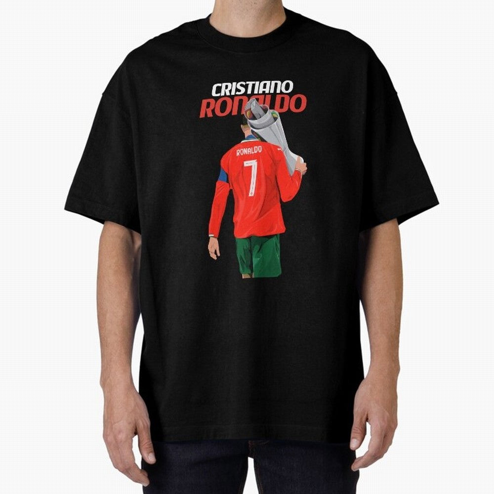 Cristiano Ronaldo Win Oversized T-Shirt Honor the Football Icons of FIFA World Cup 2026 Group Stage Spirit, Highlighting France and Portugal, Messi, CR7 and Mbappe, Classic Soccer Heritage, Championship Pressure, Fan Loyalty and International