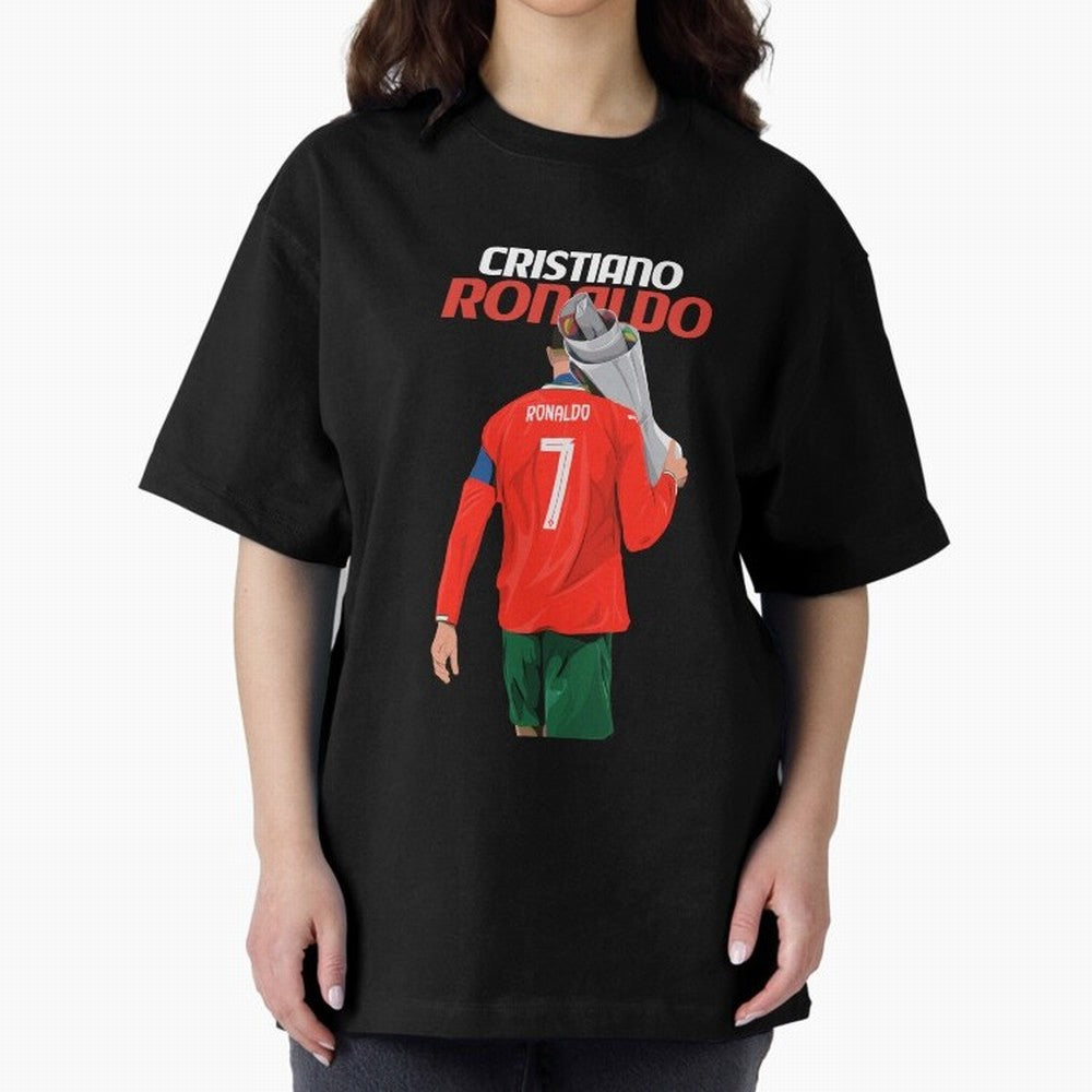 Cristiano Ronaldo Win Oversized T-Shirt Honor the Football Icons of FIFA World Cup 2026 Group Stage Spirit, Highlighting France and Portugal, Messi, CR7 and Mbappe, Classic Soccer Heritage, Championship Pressure, Fan Loyalty and International