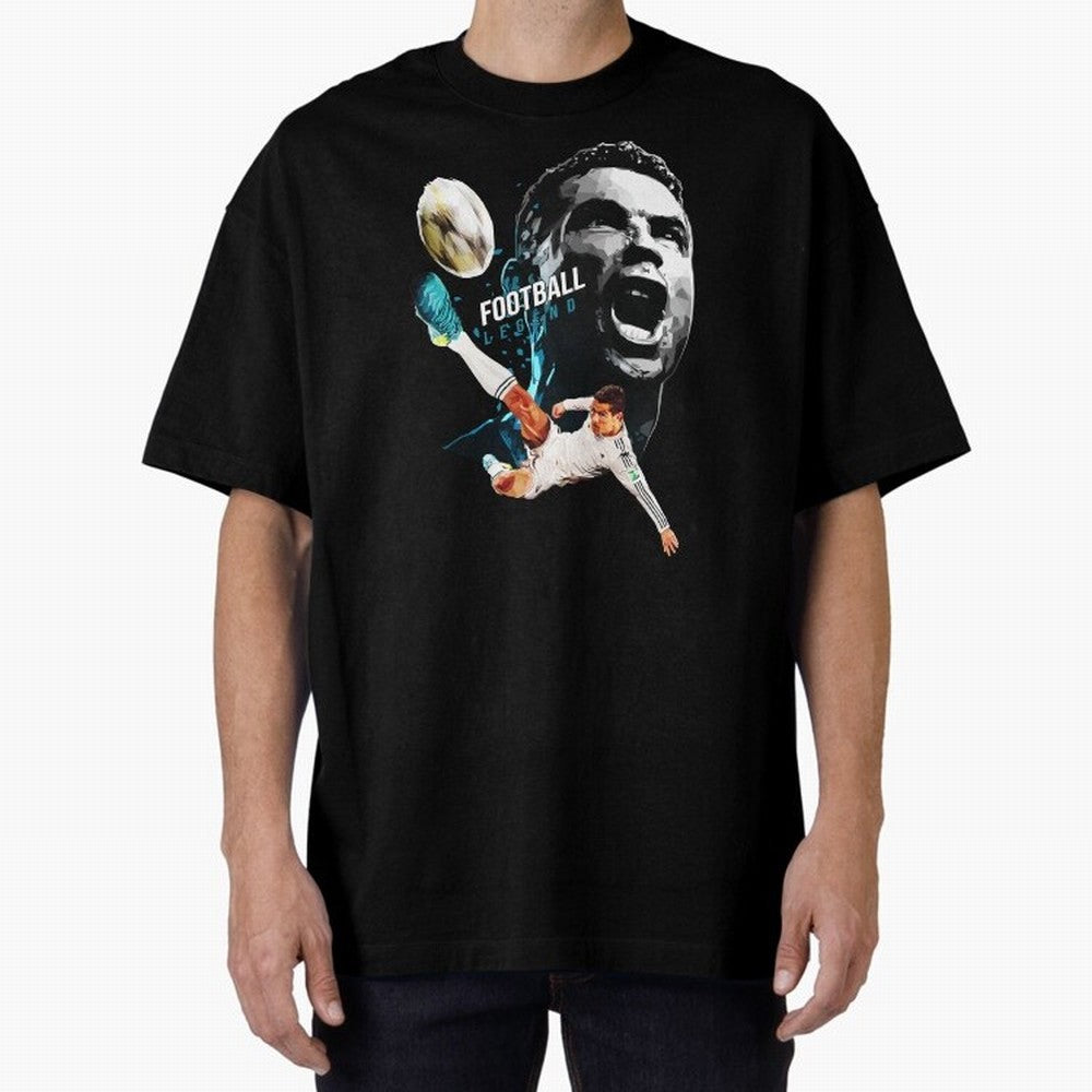 Cristiano Ronaldo Oversized T-Shirt Celebrate Golden Goal Energy in FIFA World Cup 2026 USA Canada Mexico for Fans of Haaland and Mbappe and Brazil, Portugal and Argentina, Bringing Sports Nostalgia, International Competition, Famous Players and