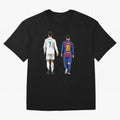 Cristiano Ronaldo & Messi vector Oversized T-Shirt Get Ready for FIFA World Cup 2026 for Fans of Haaland and Mbappe and Argentina and Brazil, Bringing Classic Soccer Heritage, Championship Pressure, Fan Loyalty and International Pride; Ideal for