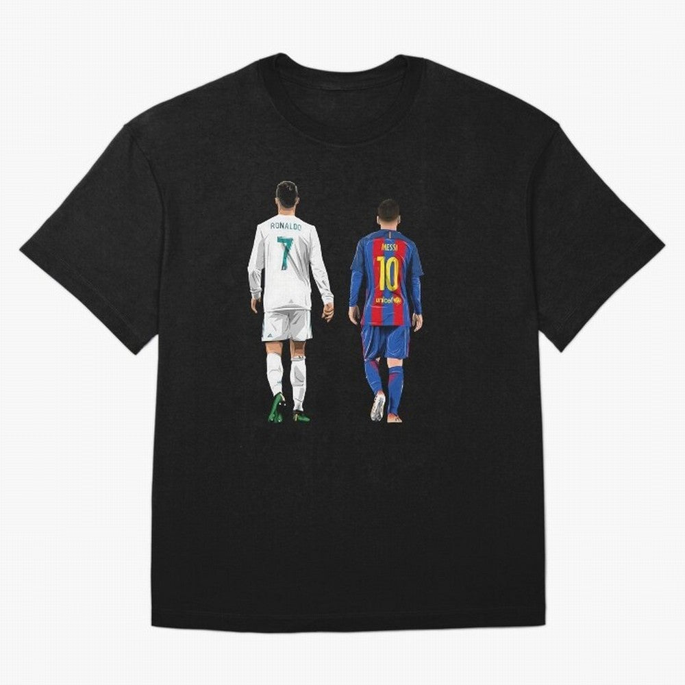 Cristiano Ronaldo & Messi vector Oversized T-Shirt Get Ready for FIFA World Cup 2026 for Fans of Haaland and Mbappe and Argentina and Brazil, Bringing Classic Soccer Heritage, Championship Pressure, Fan Loyalty and International Pride; Ideal for