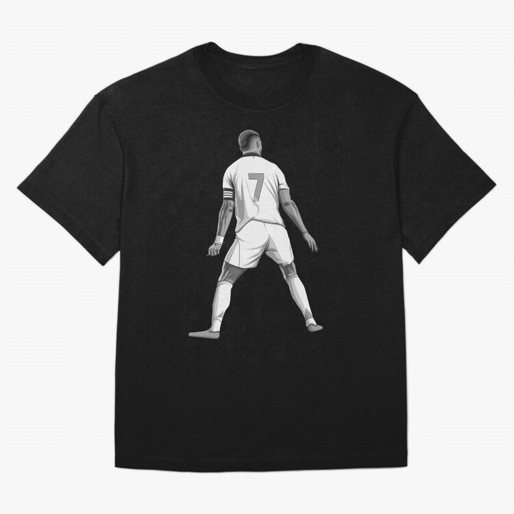 Cristiano Ronaldo Black and White Version Oversized T-Shirt Fuel FIFA World Cup 2026 USA Canada Mexico for Fans of Cristiano Ronaldo, Haaland and CR7 and Argentina, Bringing Football Festival Excitement, Trophy Ambitions, Country Rivalries and Star