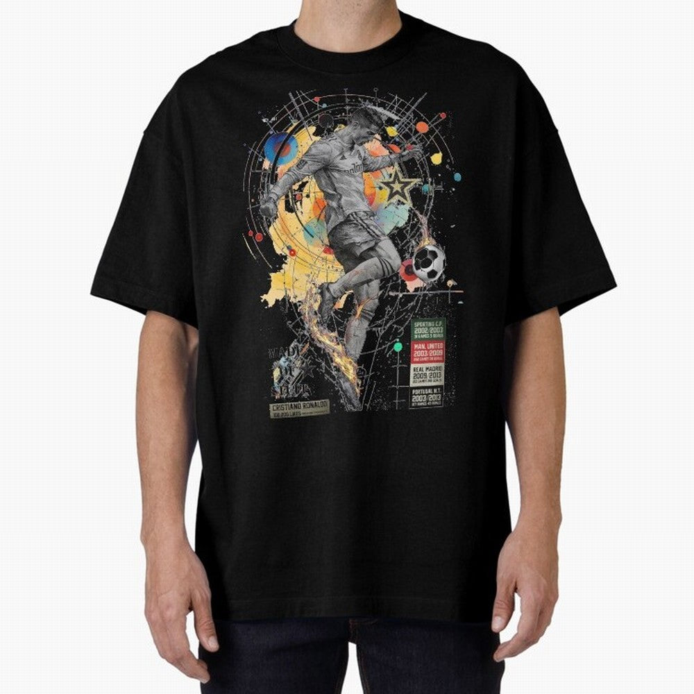 Cristiano Ronaldo Football Playmaker Oversized T-Shirt Bring Retro Soccer Energy to FIFA World Cup 2026 USA Canada Mexico Spirit, Connected to Spain and Netherlands, CR7, Tournament Hype, Historic Matchups, Family Viewing Parties and Global Sports