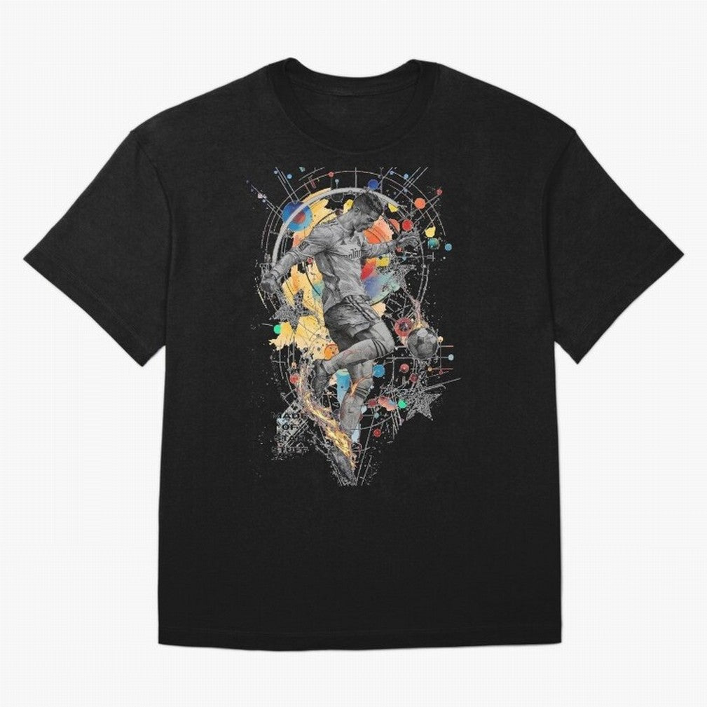 Cristiano Ronaldo Football Playmaker Oversized T-Shirt Honor the Beautiful Game during Global Football Passion for FIFA World Cup 2026 USA Canada Mexico, Driven by CR7 and Messi, Spain, Soccer Culture, Superstar Moments, National Team Dreams and