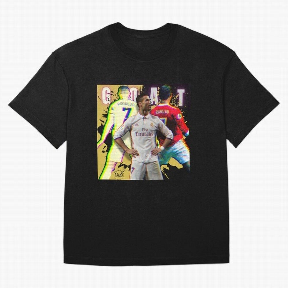 Cristiano Ronaldo ¨C The GOAT Era Tribute Oversized T-Shirt Celebrate Fan Favorites in FIFA World Cup 2026 USA Canada Mexico for Fans of CR7 and Messi and France, Bringing Goal Celebration Energy, Supporter Heritage, Football Icons and Worldwide