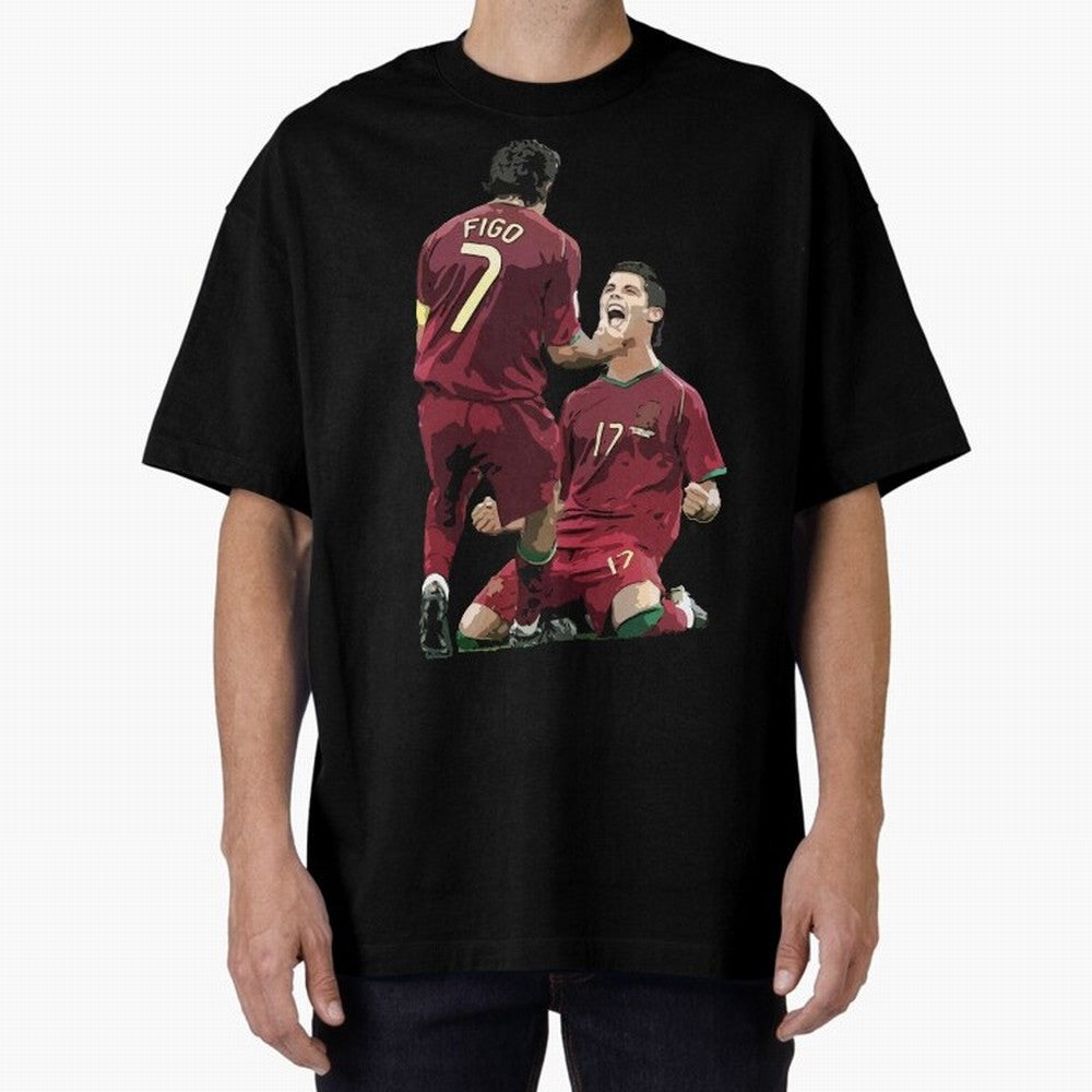 Luis Figo & Cristiano Ronaldo Oversized T-Shirt Honor the Football Icons of FIFA World Cup 2026 Group Stage with Messi and Cristiano Ronaldo, Netherlands Energy, Supporter Pride, Iconic Celebrations, Legendary Names and Global Match Day Energy;