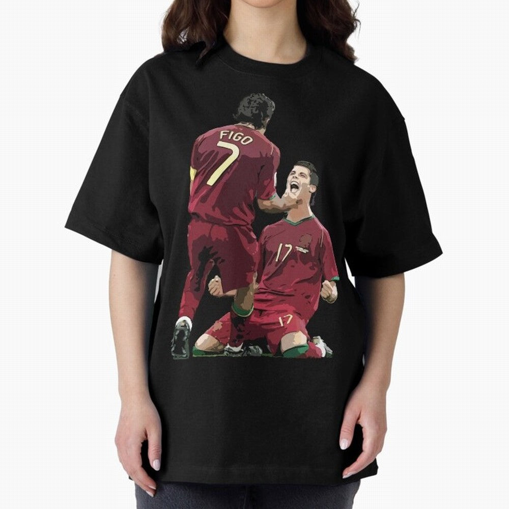 Luis Figo & Cristiano Ronaldo Oversized T-Shirt Honor the Football Icons of FIFA World Cup 2026 Group Stage with Messi and Cristiano Ronaldo, Netherlands Energy, Supporter Pride, Iconic Celebrations, Legendary Names and Global Match Day Energy;