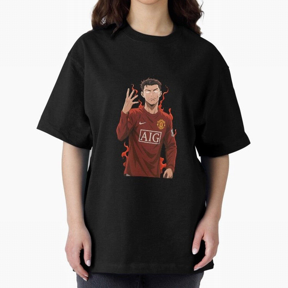 Cristiano Ronaldo Anime Art ¨C Blue Lock Inspired Football Legend Oversized T-Shirt Celebrate the Magic of the FIFA World Cup 2026 Journey through Cristiano Ronaldo, Haaland and CR7 Highlights, Germany Pride, Match Day Excitement, Supporter