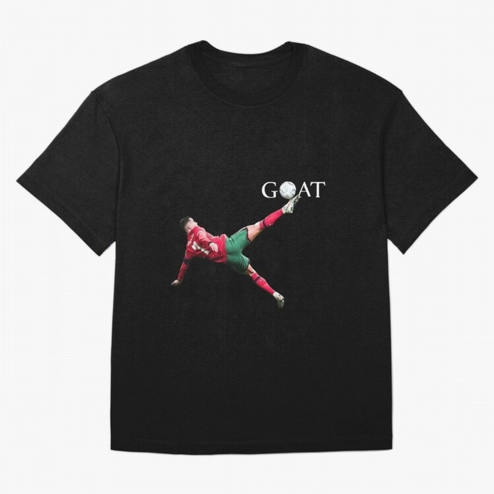 GOAT in Motion: Ronaldo's Iconic Bicycle Kick Oversized T-Shirt Wear the Spirit of Global Football Passion for FIFA World Cup 2026, Driven by Mbappe, Germany, Championship Spirit, Famous Goals, Roaring Crowds and International Football Unity;
