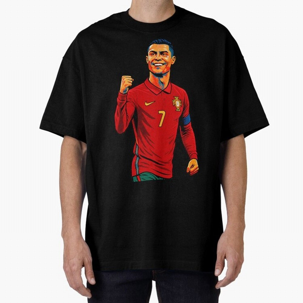 Cristiano Ronaldo Goal Pop Art Oversized T-Shirt Turn Up for the FIFA World Cup 2026 Journey through Cristiano Ronaldo Highlights, Germany Pride, Game Day Rituals, Football Legends, Country Pride and the Road to the Final; Ideal for Passionate Fans