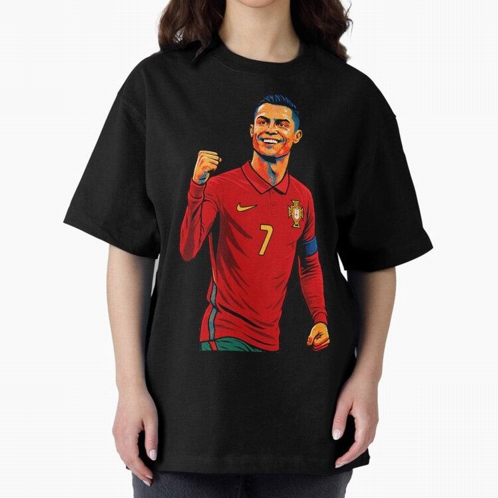 Cristiano Ronaldo Goal Pop Art Oversized T-Shirt Turn Up for the FIFA World Cup 2026 Journey through Cristiano Ronaldo Highlights, Germany Pride, Game Day Rituals, Football Legends, Country Pride and the Road to the Final; Ideal for Passionate Fans