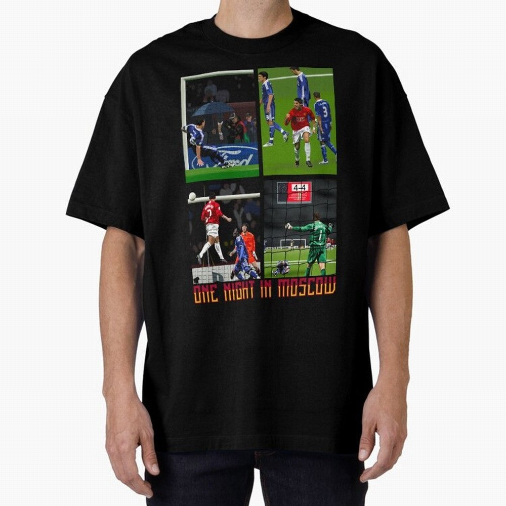 One Night in Moscow ¨C Manchester United 2008 Champions League Glory Artwork Oversized T-Shirt Back the Journey through FIFA World Cup 2026 Group Stage Spirit, Filled with Portugal, Spain and Germany, Haaland and Mbappe, Match Day Excitement,