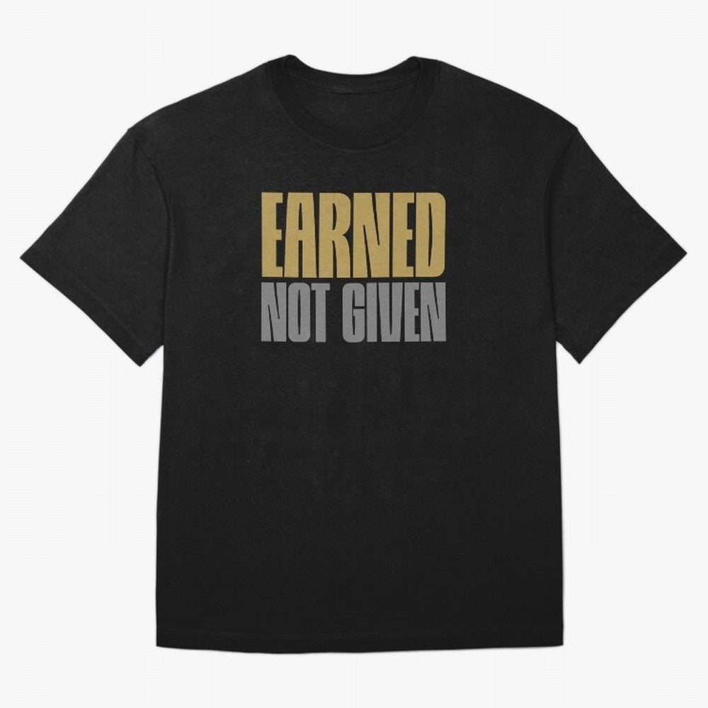 Earned not given Oversized T-Shirt Showcase Global Football Passion for FIFA World Cup 2026 Group Stage, Filled with Messi and Cristiano Ronaldo, England, Supporter Pride, Iconic Celebrations, Legendary Names and Global Match Day Energy; Ideal for