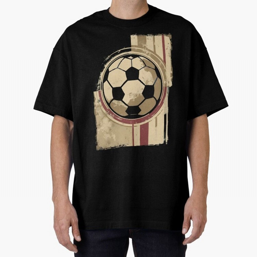 Soccer ball Oversized T-Shirt Capture Match Day Hype around FIFA World Cup 2026 USA Canada Mexico, Messi and Cristiano Ronaldo, Germany, Sports Nostalgia, International Competition, Famous Players and Unforgettable Victories; Made for Collectors
