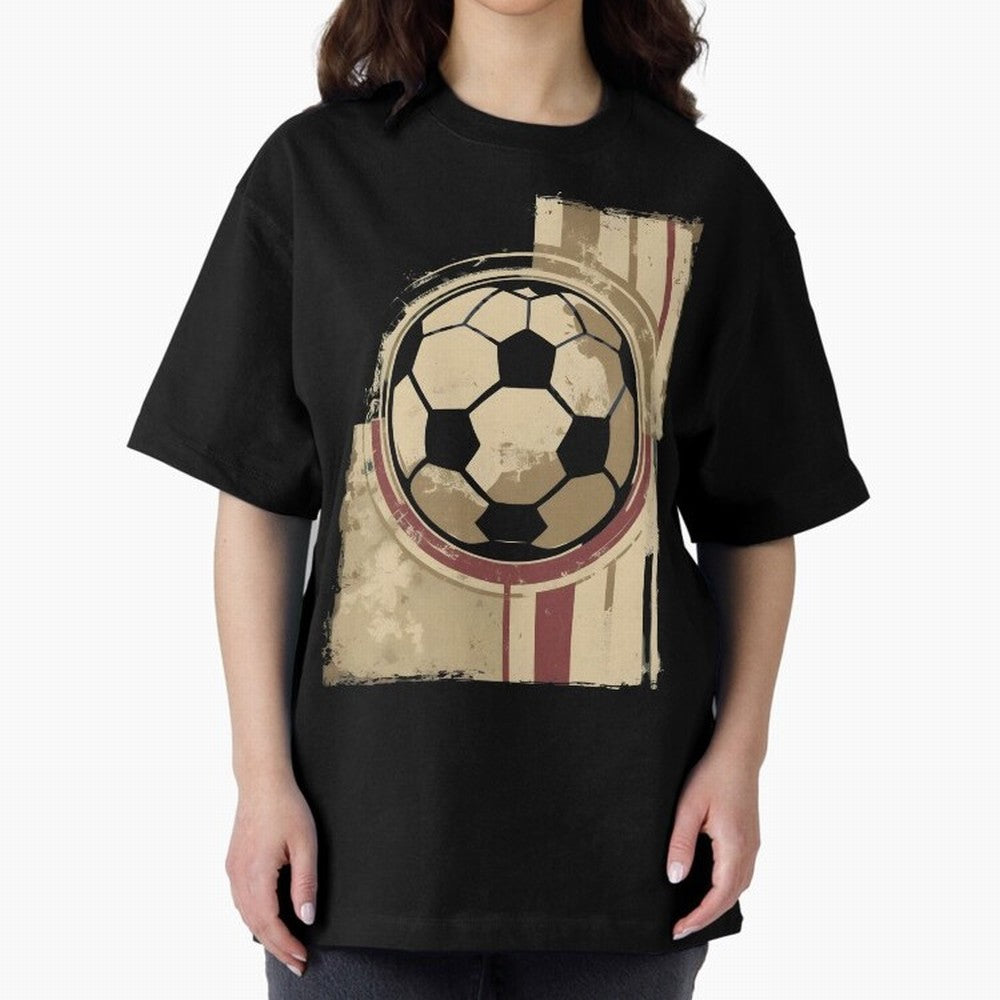 Soccer ball Oversized T-Shirt Capture Match Day Hype around FIFA World Cup 2026 USA Canada Mexico, Messi and Cristiano Ronaldo, Germany, Sports Nostalgia, International Competition, Famous Players and Unforgettable Victories; Made for Collectors