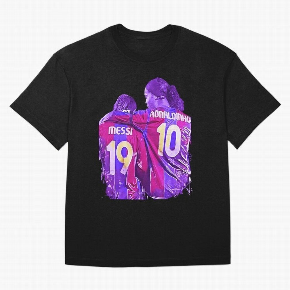 ronaldinho and messi - goat Oversized T-Shirt Support the Legends of Global Football Passion for FIFA World Cup 2026, Centered on Messi, England, Global Supporter Spirit, Legendary Goals, National Colors and Tournament Celebration; Ideal for Fans