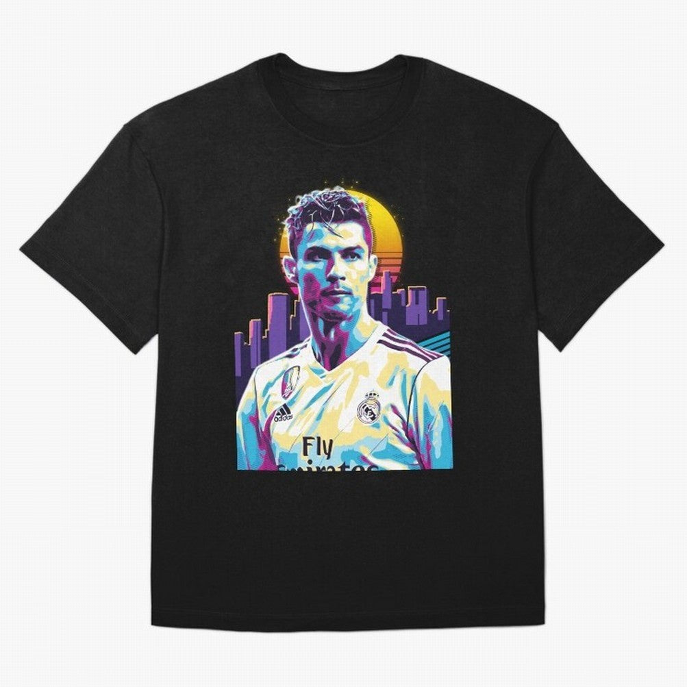 Christiano Ronaldo retro Oversized T-Shirt Mark Global Football Passion for FIFA World Cup 2026, Made for Messi, Neymar and Mbappe, France and Portugal, Sports Nostalgia, International Competition, Famous Players and Unforgettable Victories;