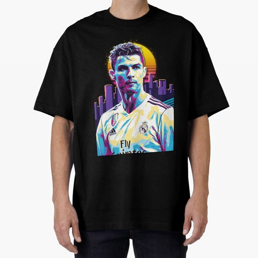 Christiano Ronaldo retro Oversized T-Shirt Mark Global Football Passion for FIFA World Cup 2026, Made for Messi, Neymar and Mbappe, France and Portugal, Sports Nostalgia, International Competition, Famous Players and Unforgettable Victories;