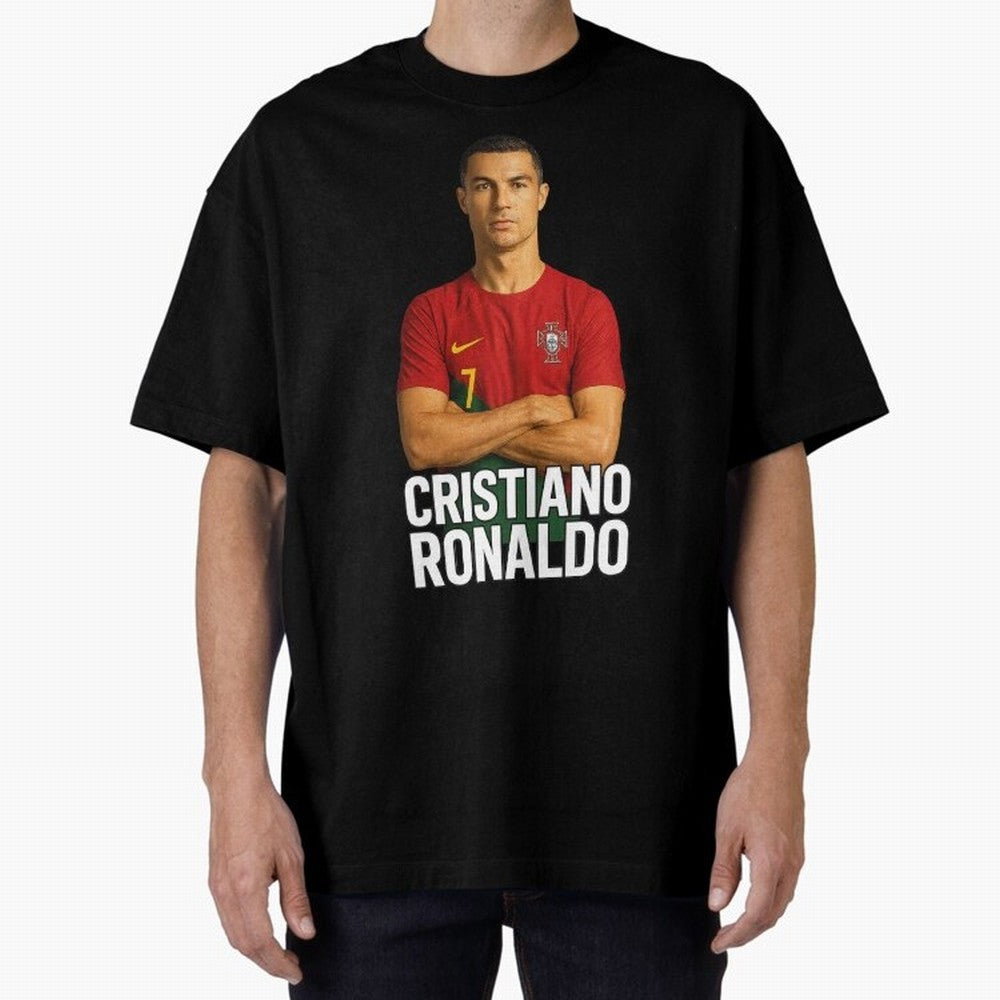 Cristiano Ronaldo Oversized T-Shirt Stand with Match Day Hype around FIFA World Cup 2026, Messi, Portugal, Spain and Germany, Stadium Memories, Football Loyalty, International Chants and Championship Tradition; Created for Match Day Parties, Soccer
