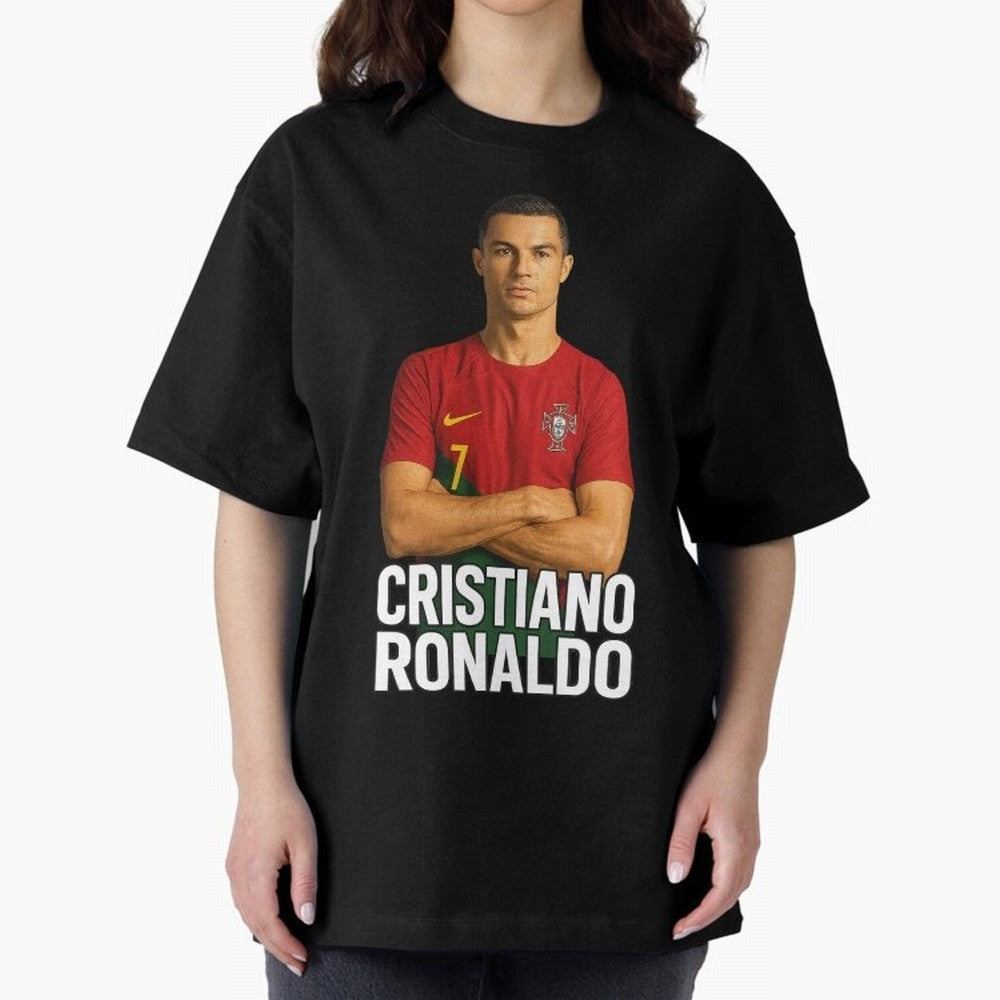 Cristiano Ronaldo Oversized T-Shirt Stand with Match Day Hype around FIFA World Cup 2026, Messi, Portugal, Spain and Germany, Stadium Memories, Football Loyalty, International Chants and Championship Tradition; Created for Match Day Parties, Soccer