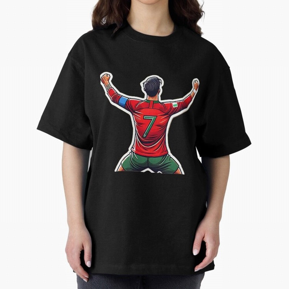 Ronaldo 7 Oversized T-Shirt Showcase Match Day Hype around FIFA World Cup 2026 USA Canada Mexico, CR7 and Messi, England, France and Netherlands, Stadium Chants, National Pride, Trophy Dreams and Unforgettable Football Memories; Perfect for
