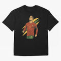 Cristiano Ronaldo Retro Portugal Football Art ¨C Vintage Supporter Design Oversized T-Shirt Capture Global Football Passion for FIFA World Cup 2026, with Mbappe and Neymar, England and Germany, Supporter Pride, Iconic Celebrations, Legendary Names
