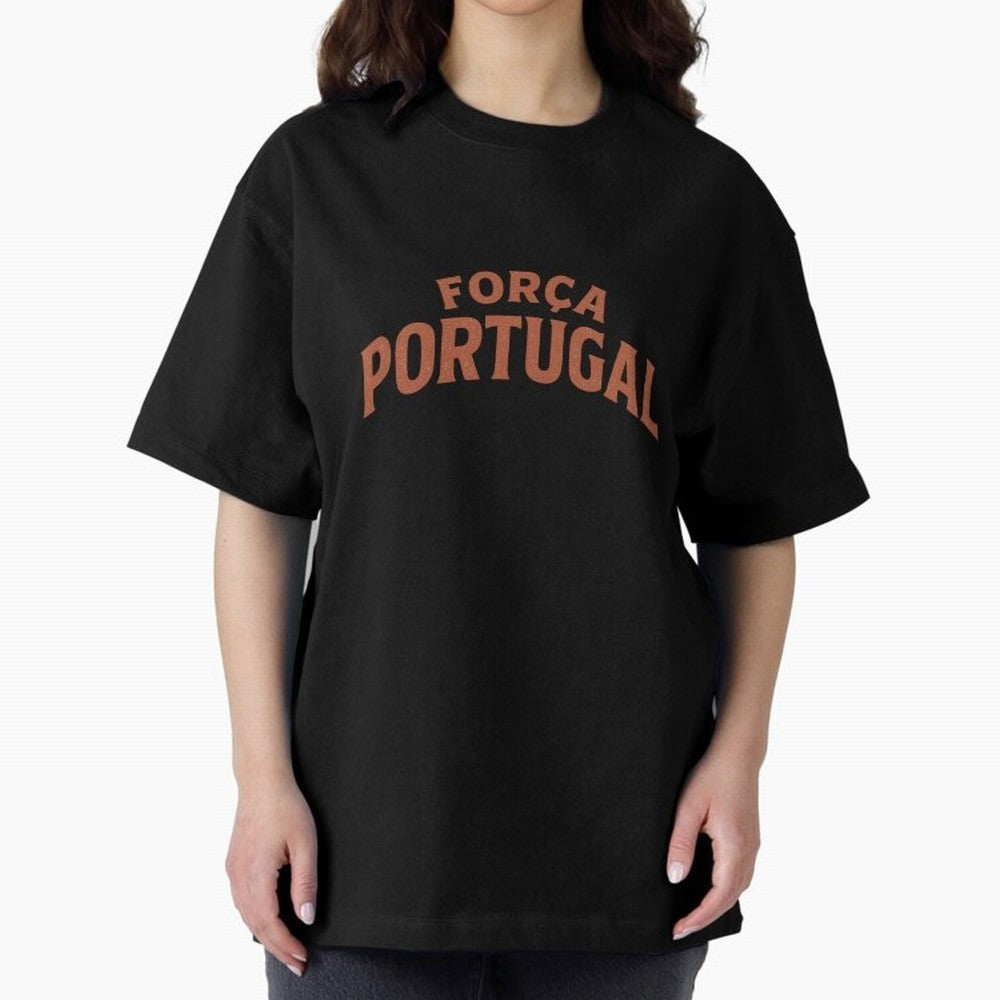 Vintage For?a Portugal Emblem ¨C Portuguese Football Fan Design Oversized T-Shirt Relive the Noise and Pride of FIFA World Cup 2026 Group Stage for Fans of Haaland and Mbappe and France, Bringing Match Day Excitement, Supporter Culture, Golden
