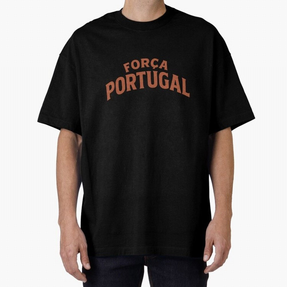Vintage For?a Portugal Emblem ¨C Portuguese Football Fan Design Oversized T-Shirt Relive the Noise and Pride of FIFA World Cup 2026 Group Stage for Fans of Haaland and Mbappe and France, Bringing Match Day Excitement, Supporter Culture, Golden