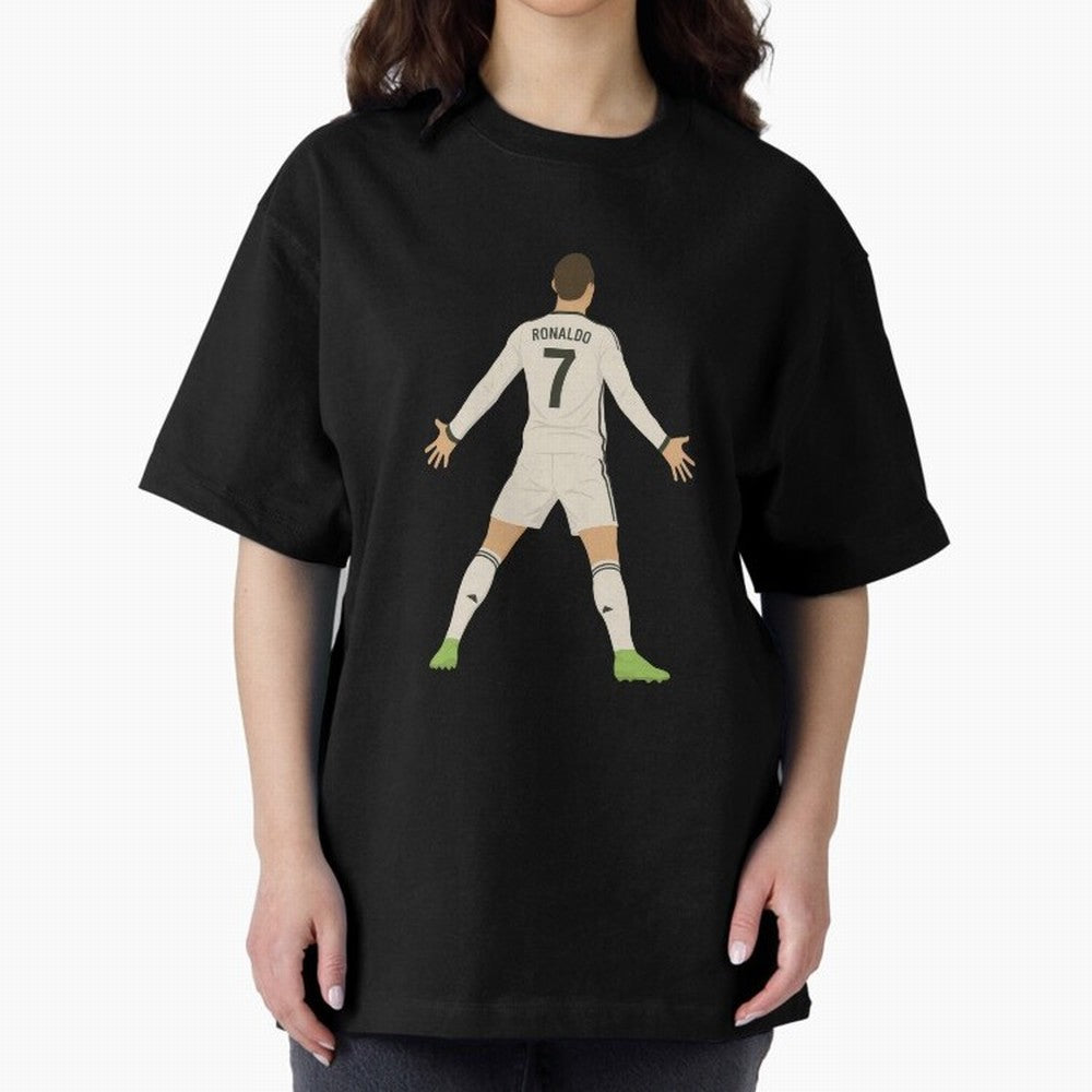 Cristiano Ronaldo Iconic Celebration Oversized T-Shirt Celebrate the Biggest Stage of FIFA World Cup 2026 Inspired by Messi, Argentina, France and Brazil Energy, Worldwide Fan Energy, Dramatic Goals, Stadium Lights and Championship Celebrations;