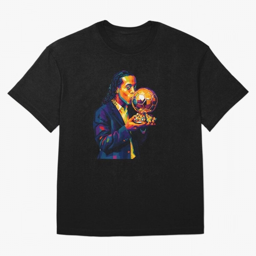 Ronaldinho Wpap Art Oversized T-Shirt Stand Out with Spirit from Match Day Hype around FIFA World Cup 2026 Group Stage, Messi, Neymar and Mbappe, Argentina and Brazil, Fan Favorite Moments, National Team Passion, Big Match Drama and Soccer History;
