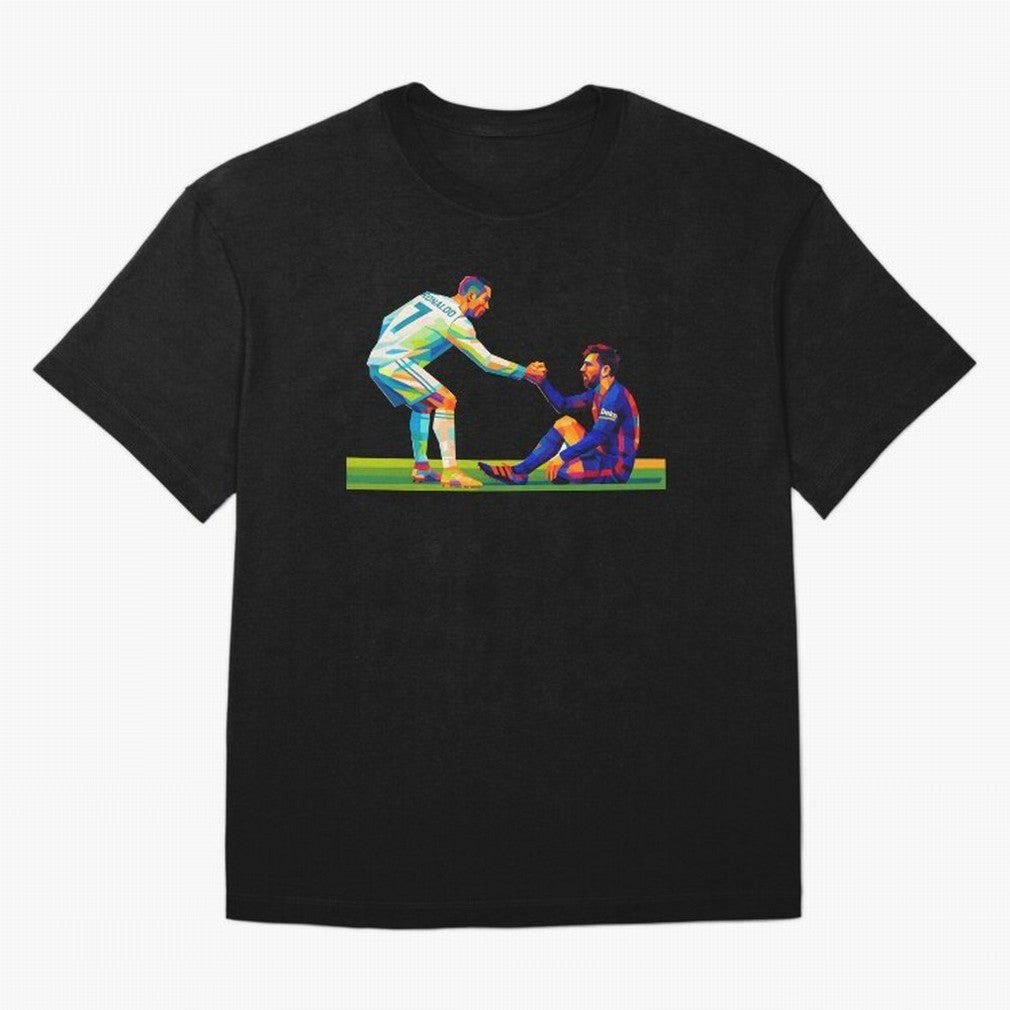 Cristiano Ronaldo & Messi Wpap Art Oversized T-Shirt Celebrate Fan Favorites in Global Football Passion for FIFA World Cup 2026, Featuring Neymar, Haaland and Cristiano Ronaldo, Portugal, Sports Nostalgia, International Competition, Famous Players