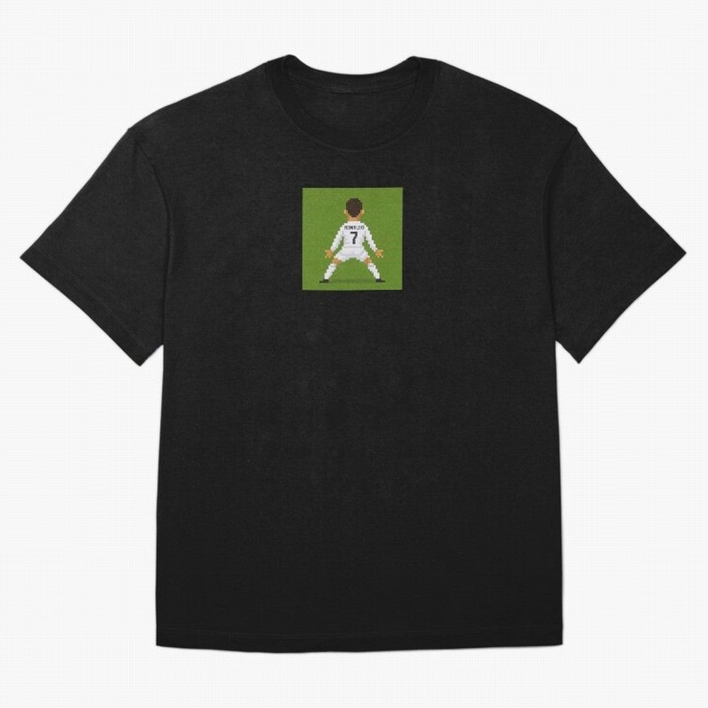 Cristiano Ronaldo Real Madrid Pixel Siuuu Art Oversized T-Shirt Wear the Spirit of FIFA World Cup 2026 Group Stage Spirit, Driven by England, Haaland and Mbappe, Championship Spirit, Famous Goals, Roaring Crowds and International Football Unity;