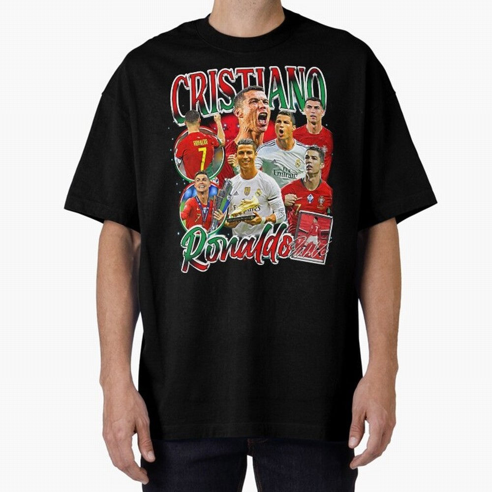 Cristiano Ronaldo Premium Quality Oversized T-Shirt Show Love for Legendary Goals in the FIFA World Cup 2026 Group Stage Journey through Messi, Neymar and Mbappe Highlights, Portugal, Spain and Germany Pride, Global Supporter Spirit, Legendary