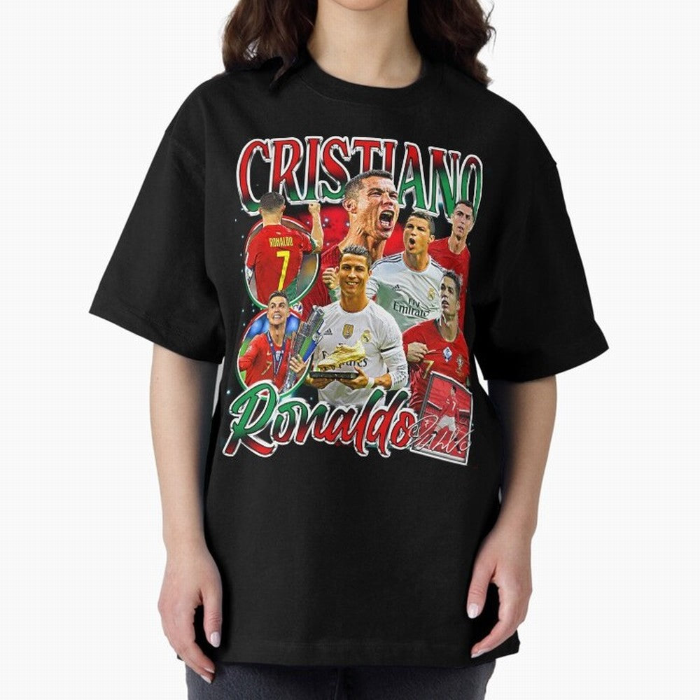 Cristiano Ronaldo Premium Quality Oversized T-Shirt Show Love for Legendary Goals in the FIFA World Cup 2026 Group Stage Journey through Messi, Neymar and Mbappe Highlights, Portugal, Spain and Germany Pride, Global Supporter Spirit, Legendary