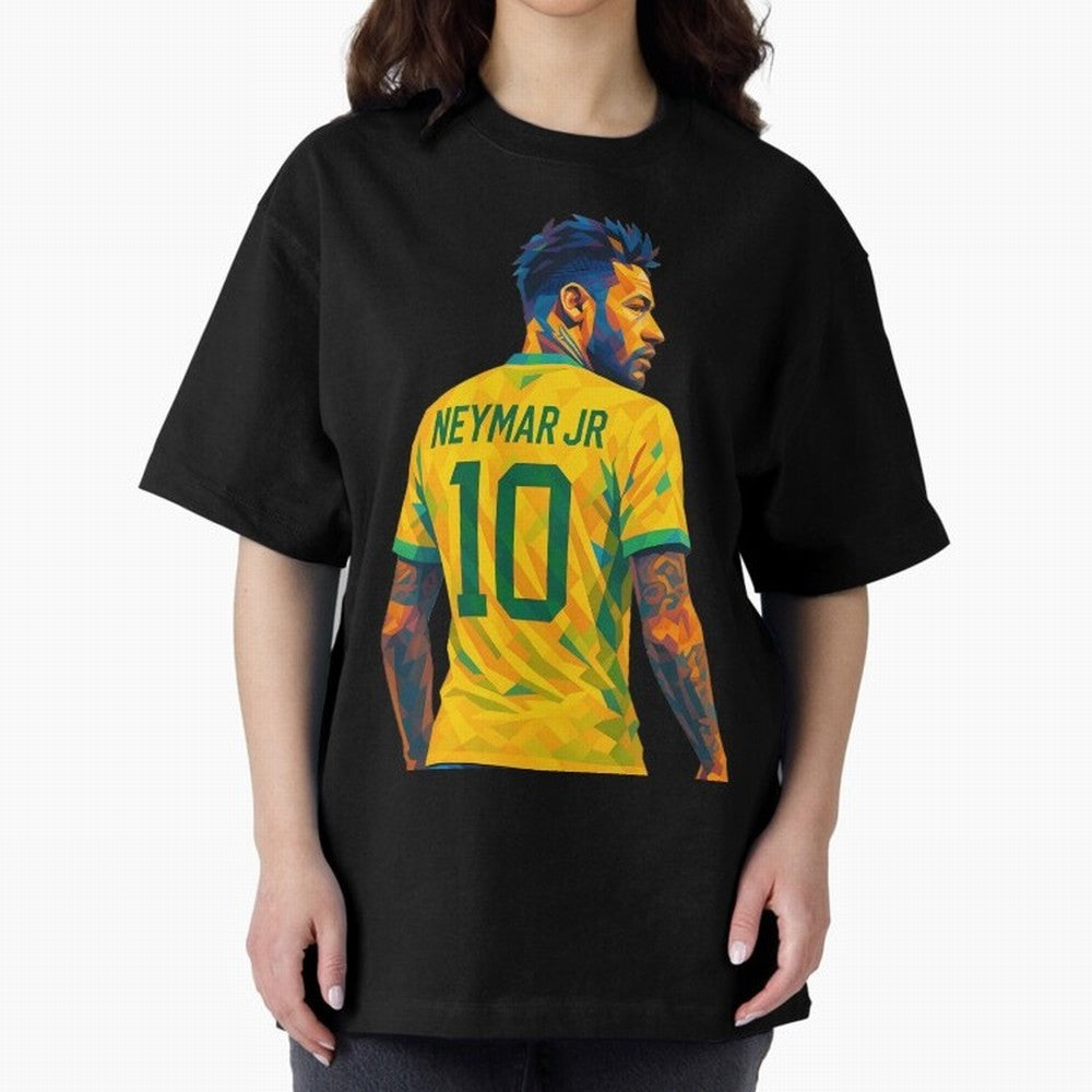 Neymar Jr Oversized T-Shirt Honor Champions and Dreams in FIFA World Cup 2026 Celebrating Messi, CR7 and Mbappe, France and Portugal Energy, Goal Celebration Energy, Supporter Heritage, Football Icons and Worldwide Tournament Joy; Created for Match
