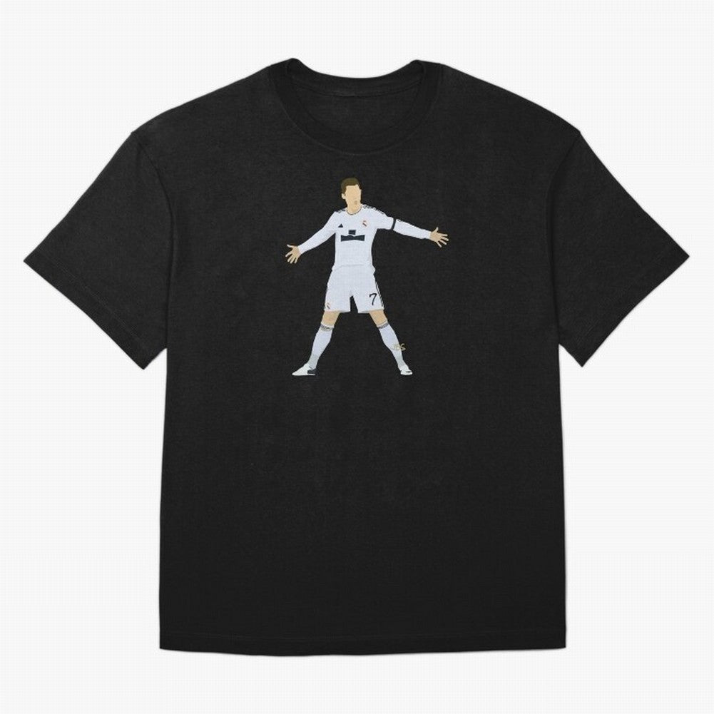 Cristiano Ronaldo celebrates at Real Madrid Oversized T-Shirt Support FIFA World Cup 2026 Spirit, Connected to France and Portugal, Neymar, Haaland and Cristiano Ronaldo, Soccer Culture, Superstar Moments, National Team Dreams and Competitive Fire;