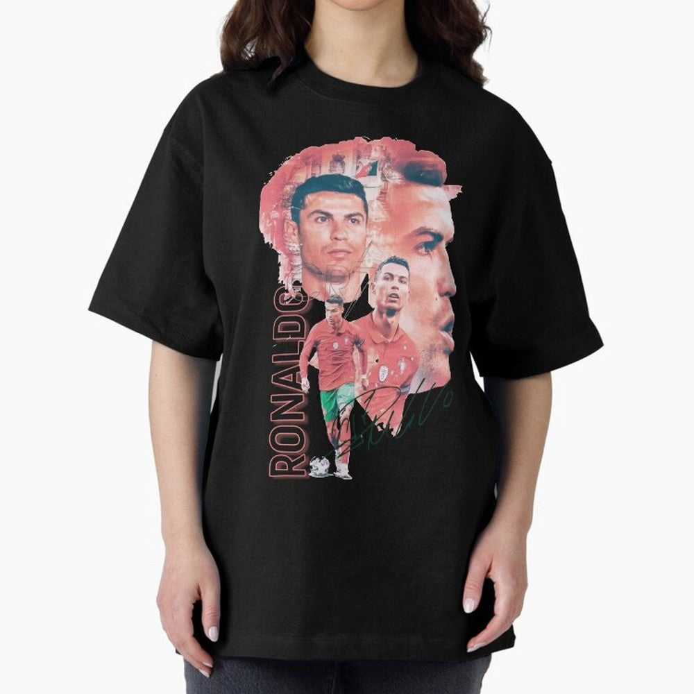 Cristiano Ronaldo Design Oversized T-Shirt Get Ready for FIFA World Cup 2026 USA Canada Mexico Capturing Messi, Neymar and Mbappe, Argentina Energy, Vintage Soccer Flavor, Modern Football Stars, National Flags and Final Night Emotion; Made for
