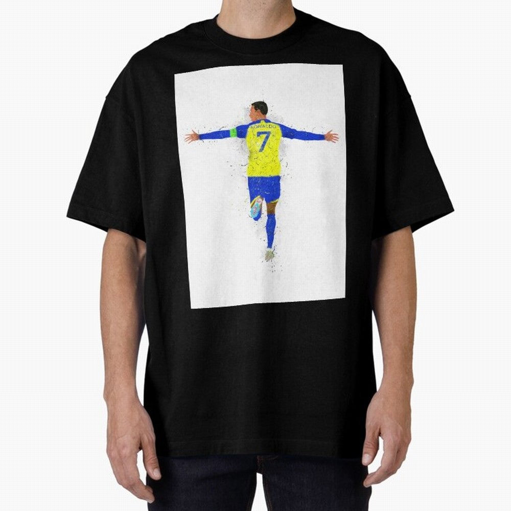 Cristiano Ronaldo Al Nassr Football Oversized T-Shirt Represent Football Lovers during the FIFA World Cup 2026 Journey through Messi, CR7 and Mbappe Highlights, England and Germany Pride, Global Supporter Spirit, Legendary Goals, National Colors