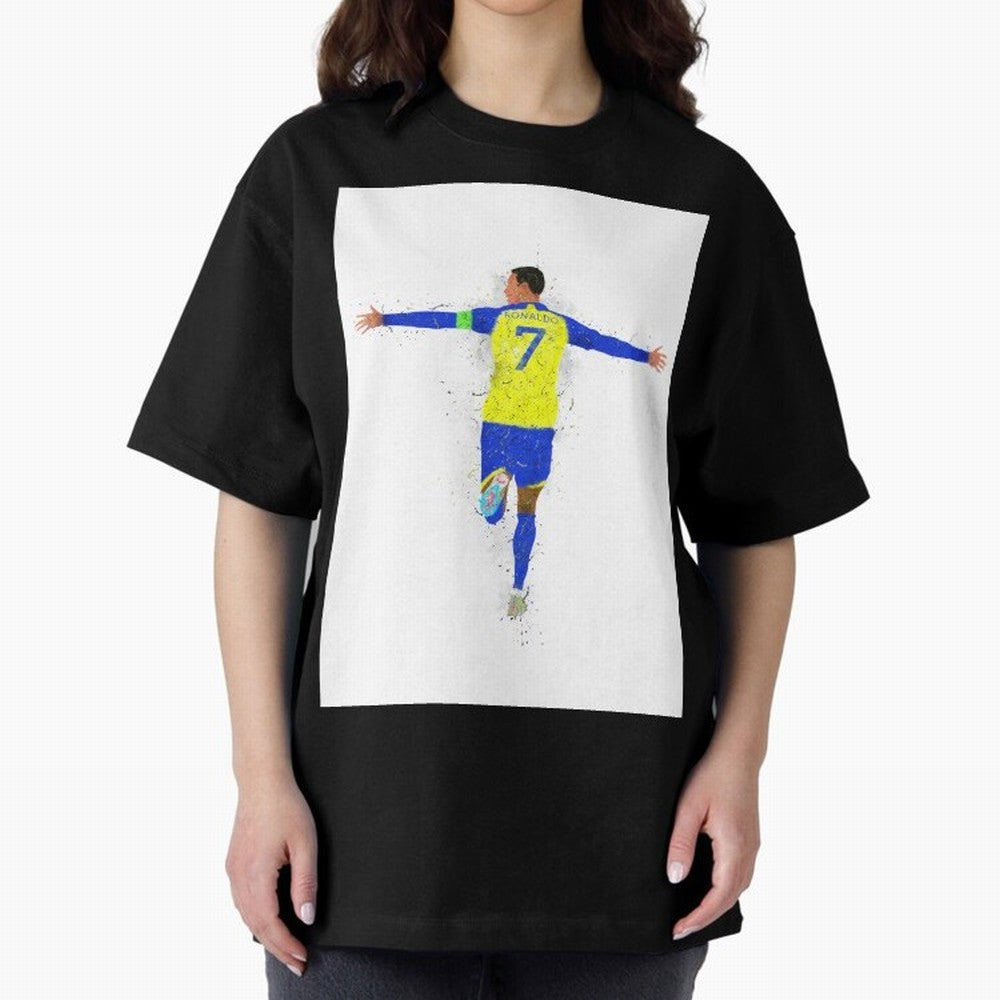 Cristiano Ronaldo Al Nassr Football Oversized T-Shirt Represent Football Lovers during the FIFA World Cup 2026 Journey through Messi, CR7 and Mbappe Highlights, England and Germany Pride, Global Supporter Spirit, Legendary Goals, National Colors