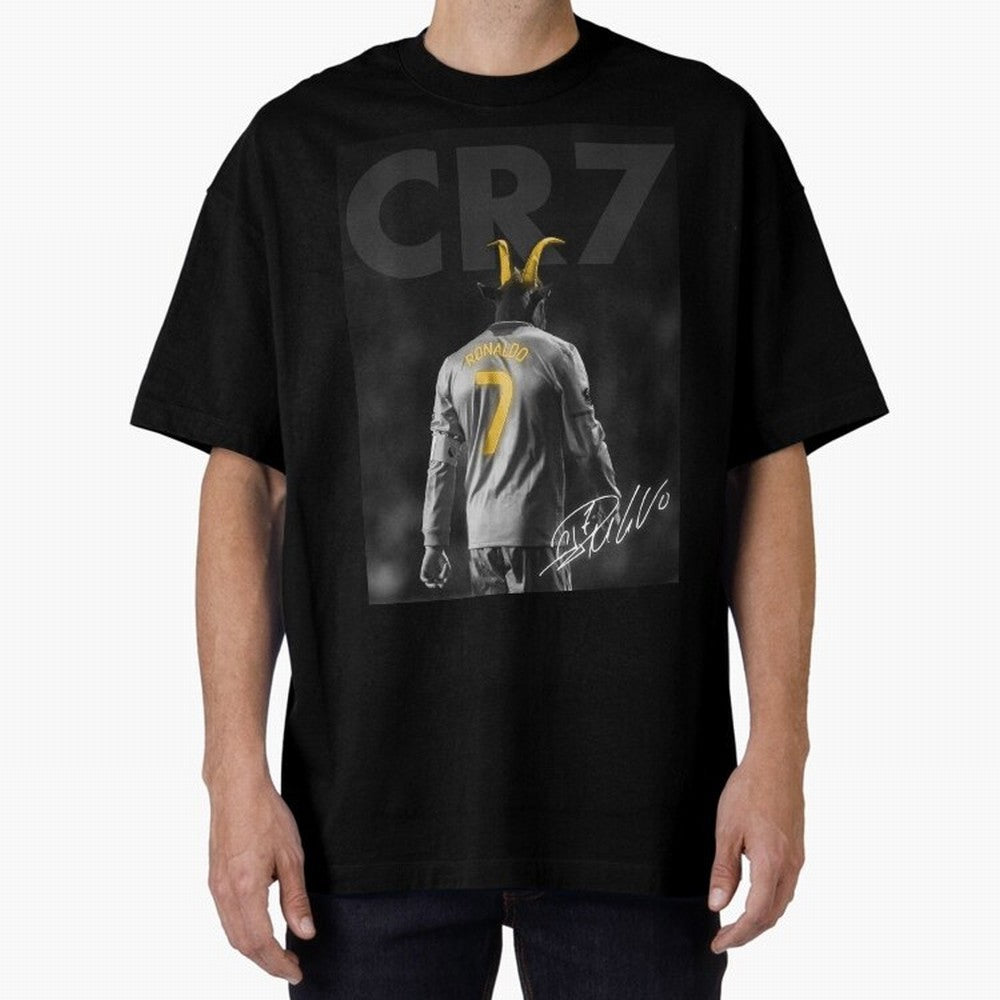 CR7 The Goat Poster Oversized T-Shirt Celebrate the Stars of the FIFA World Cup 2026 Journey through Neymar, Haaland and Cristiano Ronaldo Highlights, Netherlands Pride, Game Day Rituals, Football Legends, Country Pride and the Road to the Final;