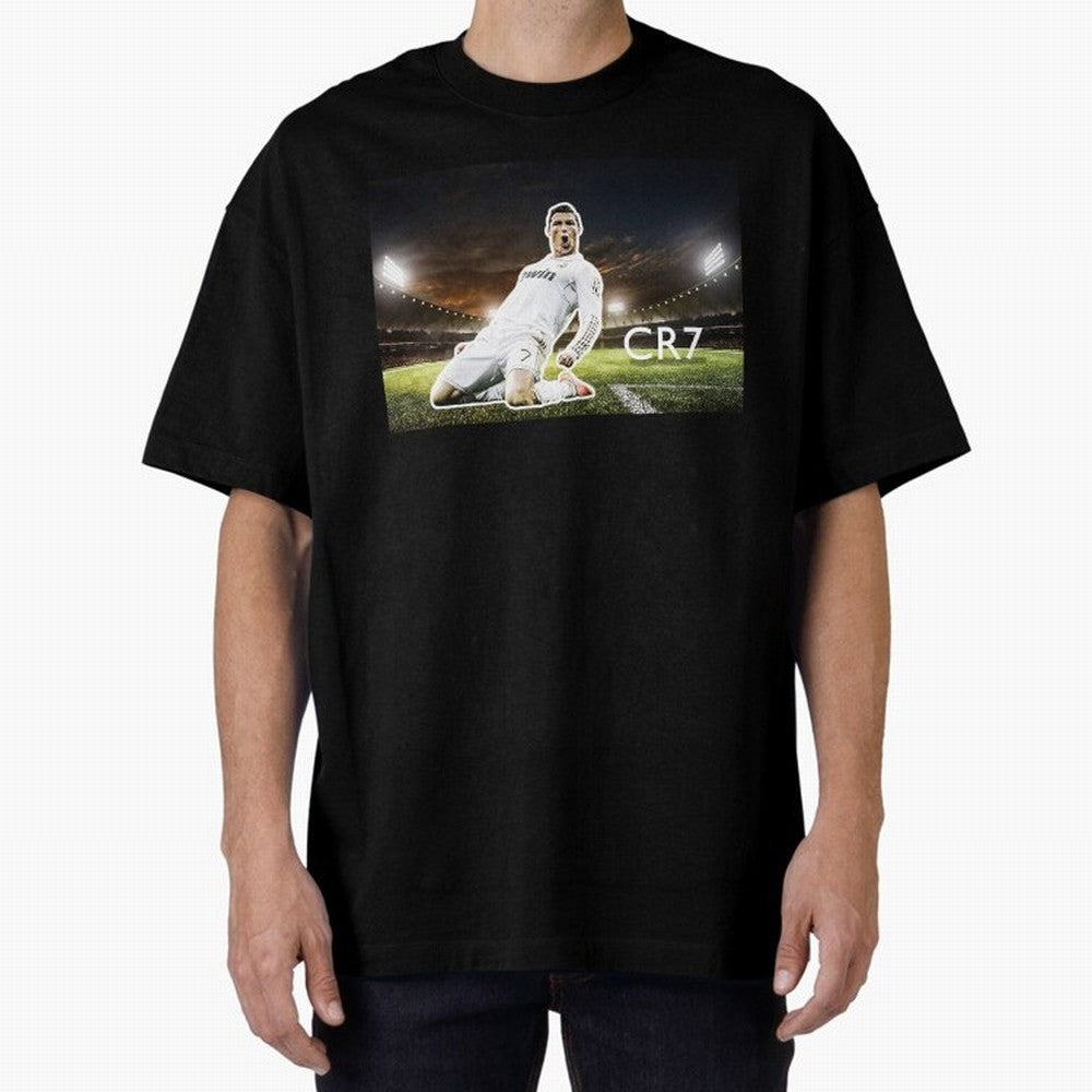 Cristiano Ronaldo Celebration Scene Oversized T-Shirt Celebrate the Magic of FIFA World Cup 2026 USA Canada Mexico Centered on Messi, France Energy, Match Day Excitement, Supporter Culture, Golden Goals and Global Football Passion; Perfect for