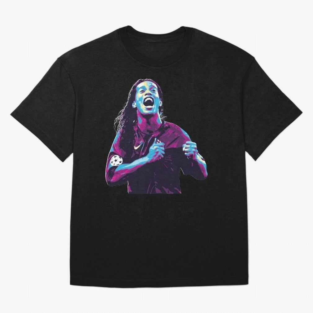 ronaldinho Oversized T-Shirt Honor Football Greatness during FIFA World Cup 2026 for Fans of Mbappe and Brazil, Bringing Football History, Final Match Energy, Crowd Noise and Once in a Lifetime Moments; Perfect for Supporters Who Want Bold Football